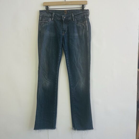 Seven For All Mankind‎ 7FAMK Kate Rainbow Point Straight Leg Jeans Womens 30 - Picture 1 of 11